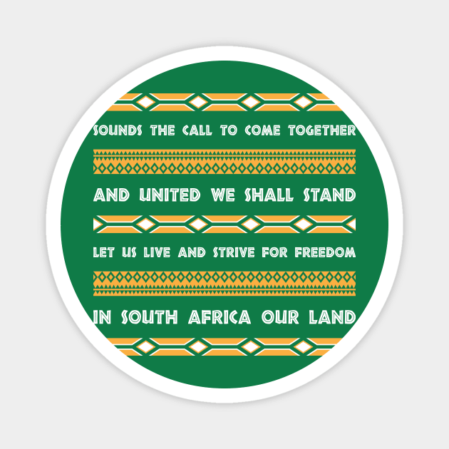 South Africa national anthem T-Shirt Magnet by stariconsrugby